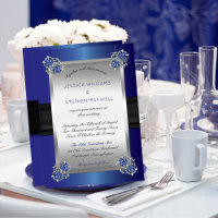 Elegant Faux Diamonds Sapphire Clasps Blue Wedding