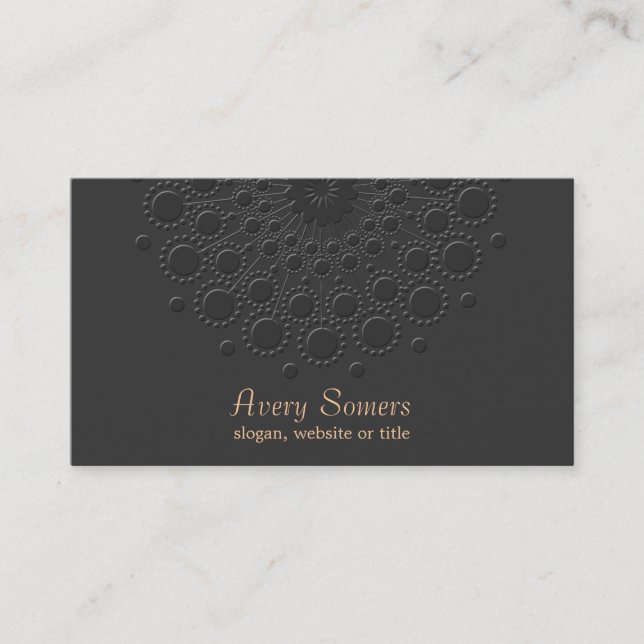 Elegant Faux Embossed Black Professional Business Card (Front)
