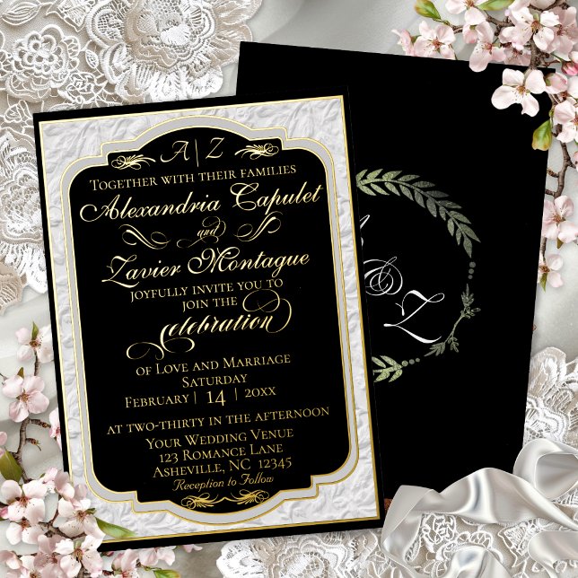 Elegant Faux Embossed Calligraphy - Black/White (Creator Uploaded)