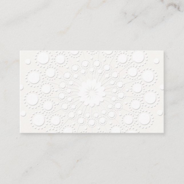 Elegant Faux Embossed White Background Business Card (Front)