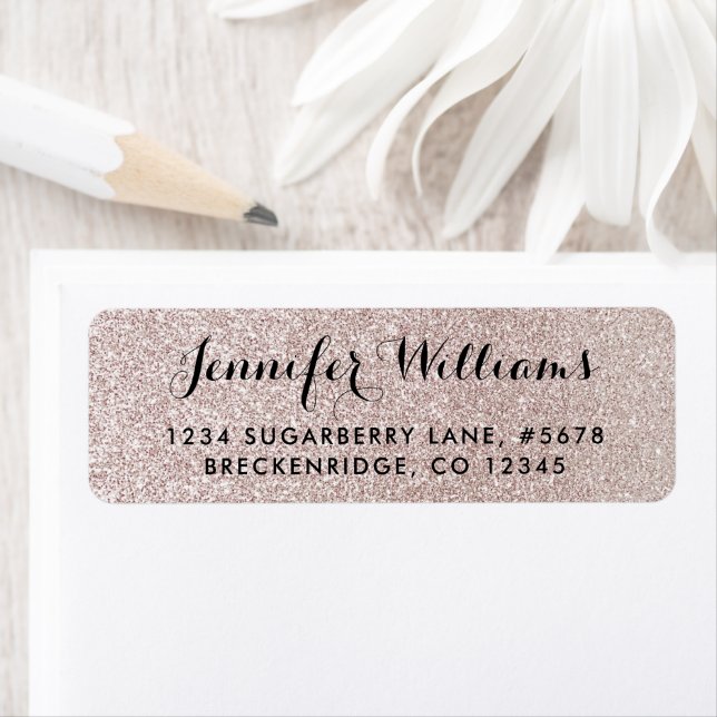 Elegant Faux Glitter Return Address Label (Insitu)