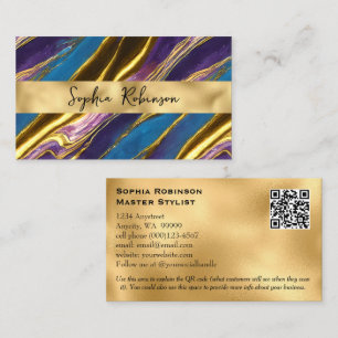 Elegant Faux Gold and Multicolor Business Card