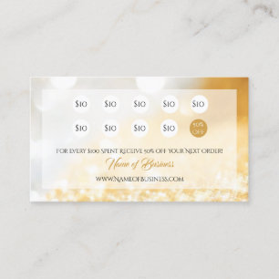 Elegant FAUX Gold and Silver Bokeh Punch Loyalty