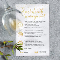 Elegant Faux Gold Bachelorette Scavenger Hunt Game