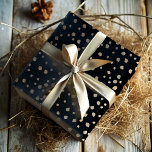 Elegant Faux Gold & Black Spot Pattern  Wrapping Paper Sheet<br><div class="desc">Stunning faux gold irregular dot pattern on a jet black background,  this design is perfect for any occasion. Ideal for weddings,  bridal showers,  anniversaries,  and birthdays,  it adds an elegant touch to your celebrations.</div>