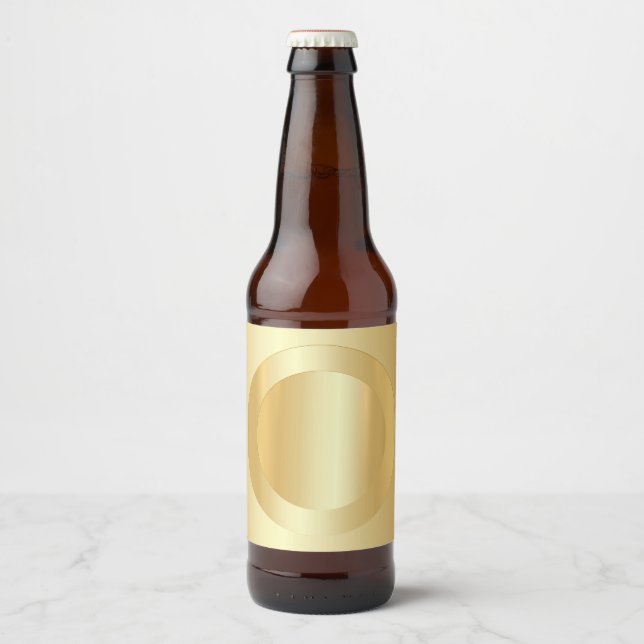 Elegant Faux Gold Blank Template Custom Glamour Beer Bottle Label (Front)