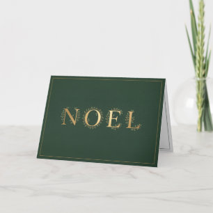 Elegant Faux Gold Botanical Noel Christmas Holiday Card