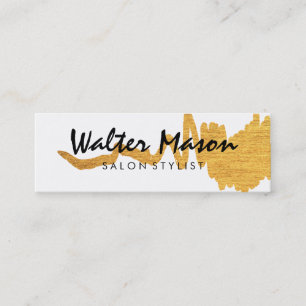Elegant Faux Gold Brushed Texture Mini Business Card