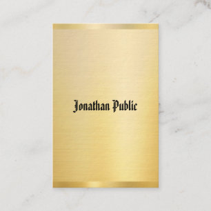 Elegant Faux Gold Classic Text Vintage Template Business Card