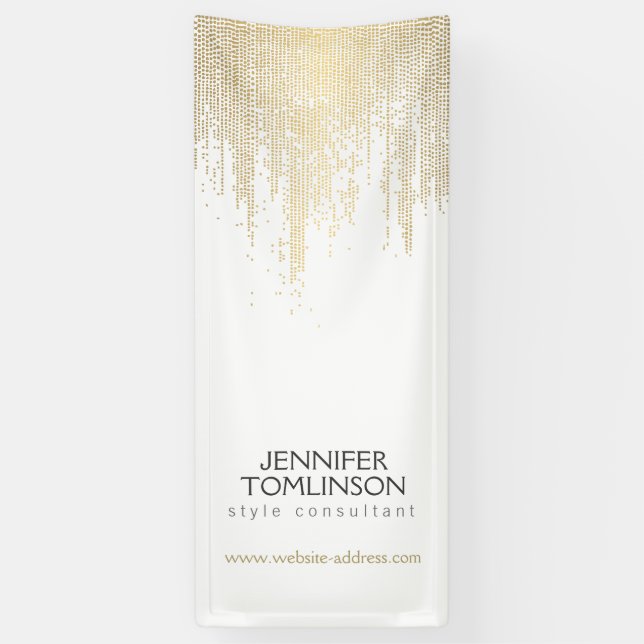 Elegant Faux Gold Confetti Dots Pattern Banner (Vertical)