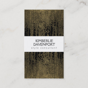 Elegant Faux Gold Confetti Dots Pattern Black II Business Card