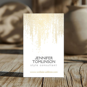 Elegant Faux Gold Confetti Dots Pattern Business Card