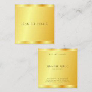Elegant Faux Gold Custom Modern Professional Square Business Card