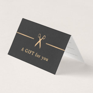 Elegant Faux Gold Dark Hair Gift Certificate