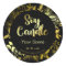 Elegant FAUX Gold Foil Branch Black Soy Wax Candle