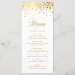 Elegant Faux Gold Foil Confetti Wedding Menu<br><div class="desc">Add an elegant accent to your event tablescape with this customisable menu card. It features faux gold foil confetti dots with an elegant script. Personalise this elegant menu card by adding your own details. This faux gold foil menu card is perfect for weddings, bridal showers, baby showers, and so much...</div>