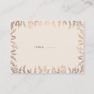 Elegant Faux Gold Foliage Escort Card