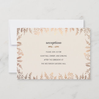 Elegant Faux Gold Foliage Insert Invitation