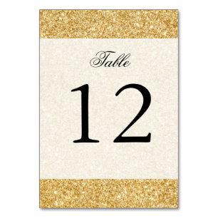 Elegant Faux Gold Glitter Table Number