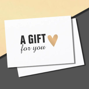 Elegant Faux Gold Heart Beauty Gift Certificate