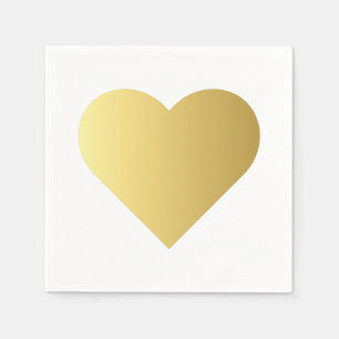 Elegant Faux Gold Heart Napkin