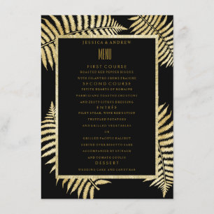 Elegant Faux Gold Leaf Bracken Wedding Menu