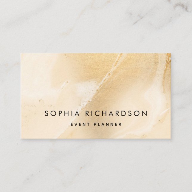 Elegant Faux Gold Marble with Simple Text Business Card (Front)