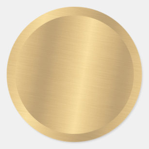 Elegant Faux Gold Metallic Look Blank Template Classic Round Sticker