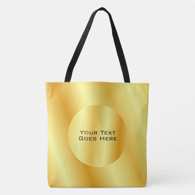 Elegant Faux Gold Metallic Look Custom Template Tote Bag (Front)