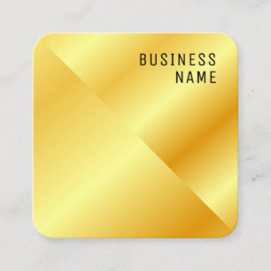 Elegant Faux Gold Metallic Look Modern Glamourous Square Business Card