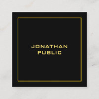 Elegant Faux Gold Modern Personalized Black
