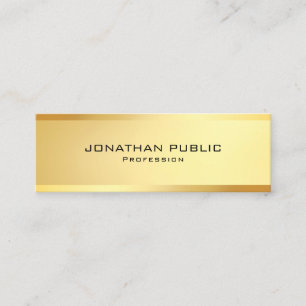 Elegant Faux Gold Modern Simple Template Mini Mini Business Card