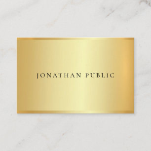 Elegant Faux Gold Modern Simple Template Trendy Business Card