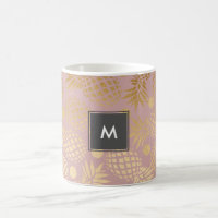 elegant faux gold pineapple pattern polka dots