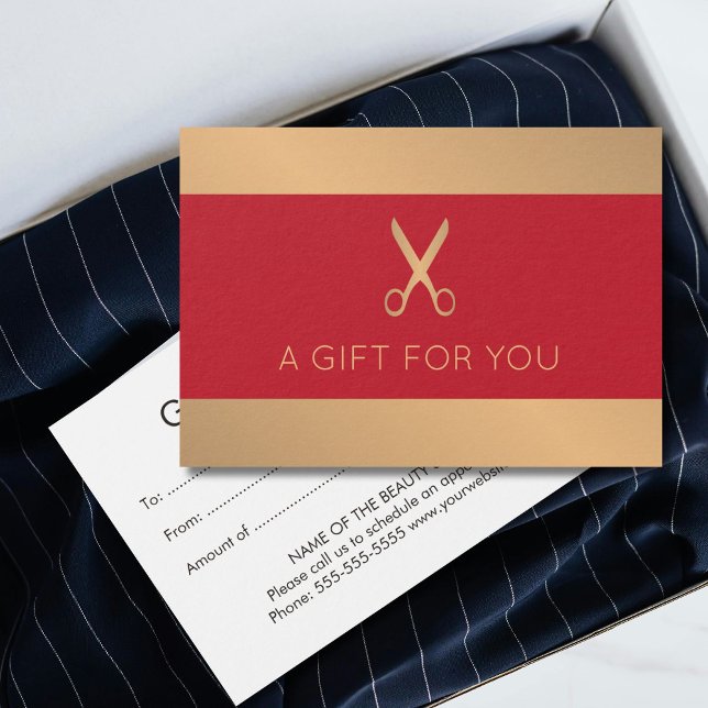 Elegant Faux Gold Red Beauty Salon (Creator Uploaded)