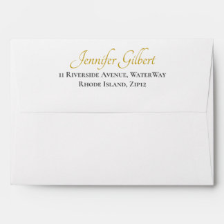 Elegant Faux Gold Return Address 5x7  Envelope