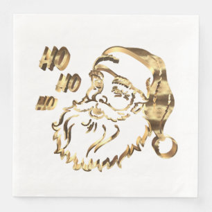 Elegant Faux Gold Santa Claus Father Christmas Napkin