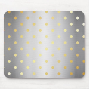 elegant faux gold silver polka dots mouse pad