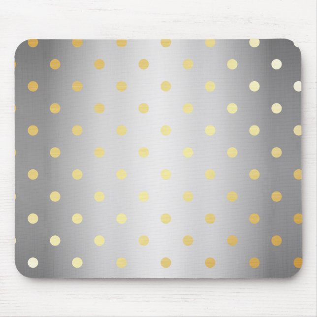 elegant faux gold silver polka dots mouse pad (Front)
