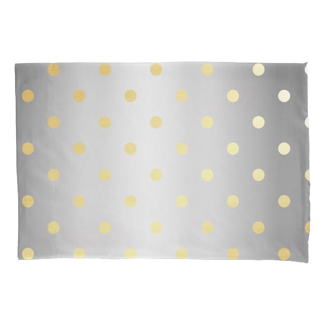 elegant faux gold silver polka dots pillowcase (Front)
