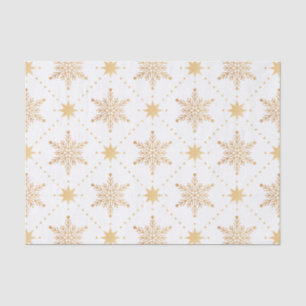 Elegant Faux Gold Snowflakes Christmas Patttern Tissue Paper