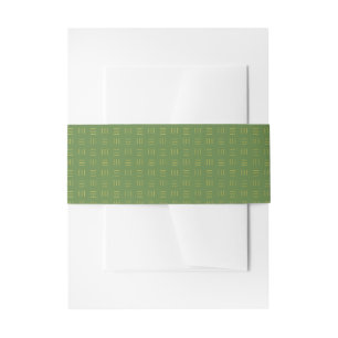 Elegant Faux Gold Subtle Pattern Green Invitation Belly Band