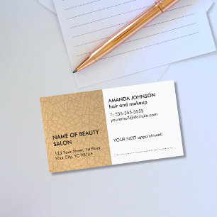 Elegant Faux Gold Textured Hair Beauty Appointment Card