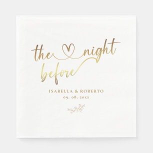 Elegant Faux Gold The Night Before Wedding Napkin