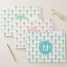 Elegant faux gold tropical pineapple pattern
