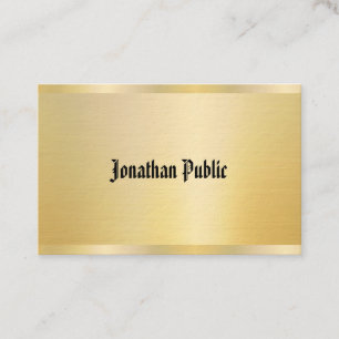 Elegant Faux Gold Vintage Template Classic Text Business Card