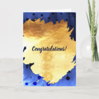 Elegant Faux Gold Watercolor Congratulations