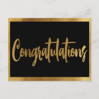 Elegant Faux Gold Wedding Congratulations