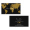 Elegant Faux Gold World Map Black Travel Agent