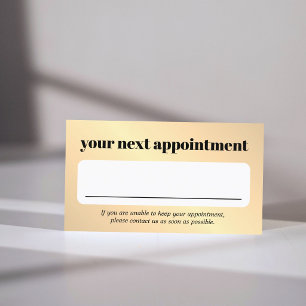 Elegant Faux Golden Bold Beauty Salon Appointment Card